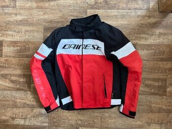 Dainese Saetta D-Dry White/Lava Red/Black 52 Textilná bunda