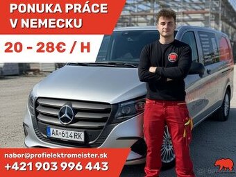 Nemecko – práca elektrikára 20–28 €/hod