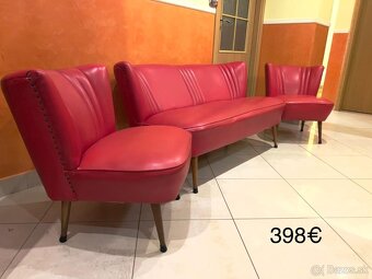 Retro kožená sedacia súprava