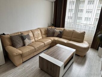 Kožená krémová sedačka