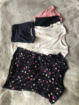 Dievčenské tričká s krátkym rukávom, veľkosť 134/140