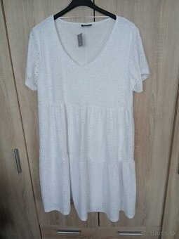 Madeirove biele letné saty xxxl