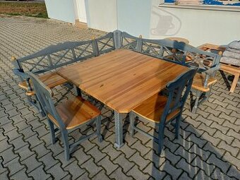 Rohová lavica Anrei modrá