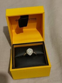 Zásnubný prsteň biele zlato + diamant