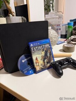 predám playstation 4 SLIM v čiernom prevedení 500gb, ovladac
