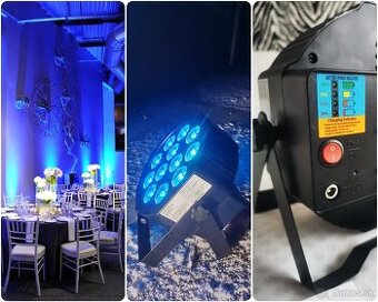 4ks Batériové akku led pary RGBWAUV,diaľkové ov. +Taška