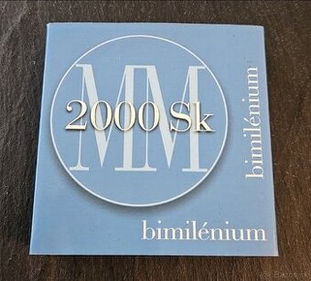 Strieborná zberateľská minca 2000sk -Bimilénium