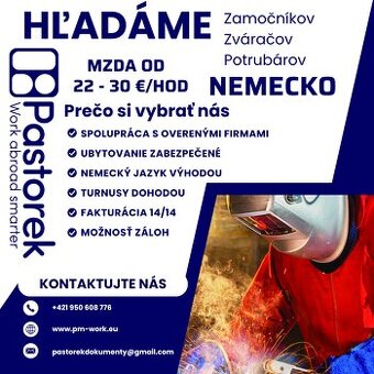 ZÁMOČNÍK / ZVÁRAČ / POTRUBÁR / MECHANIK / MONTÉR – NEMECKO