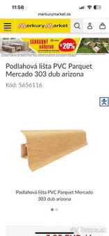 Podlahová lišta PVC Parquet Mercado 303 dub arizona 3,6 m
