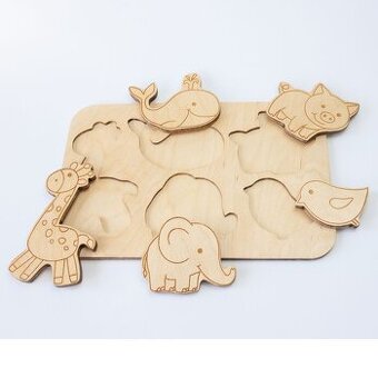 ÚPLNE NOVÁ drevená vkladačka zvieratká