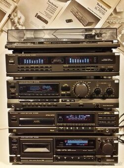 Zostava TECHNICS gramofon, equalizer, receiver, CD, deck B03