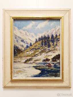 Obraz Jan Medek, Vysoké Tatry Velický potok 1962,olej 43x37