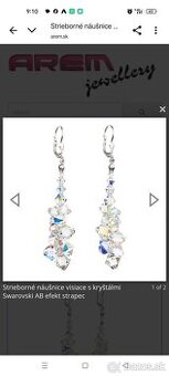 Swarovski dlhé visiace náušnice Kristal AB