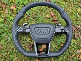 -AUDI A6 C8 A8 SQ8 Q8 VOLANT kozeny zkoseny perforovana koža