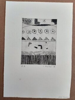 Ivan Ouhel, Lept, autorský tisk, signovaný.