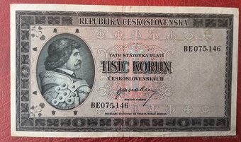 BANKOVKY: LONDÝNSKÁ EMISIA- 1945: 1000-KORUN -1945 UNC