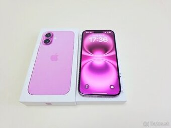 Apple iPHONE 16 PINK 128GB,ZÁRUKA,BATERKA 100%
