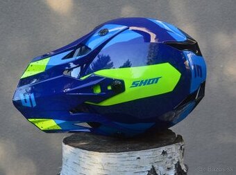 MX prilba helma shot modro žltá neon