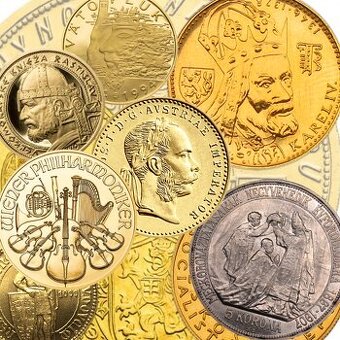 Kúpim Mince , zlato , striebro , 100 euro 5000 sk Au Ag
