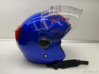 prilba David Model 020 so slnečnou clonou, modrá, veľkosť S