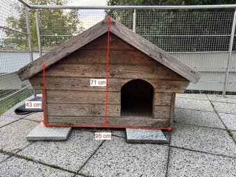 Predám drevenú búdu pre psa - rozmery v obrázku