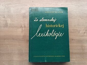 Vincent Blanár: Zo slovenskej historickej lexikológie 1961