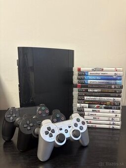 Playstation 3 SuperSlim 500GB + 16 Hier & 3 Ovládače