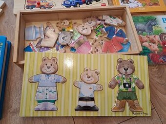 Drevenné hračky  vkladačky a knižky