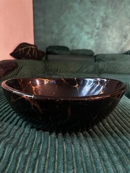 Umývadlo na dosku čierny mramorový vzhľad