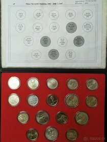 Slovenské pamätné mince Ag 1993-2008 BU, - 1