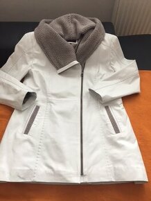 Kabát kožený biely - 1