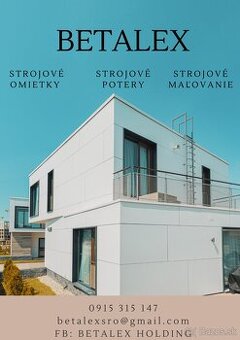 Strojove ručné omietky potery stavba rodinne domy fasády