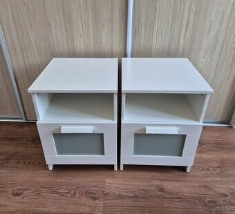 Nočný stolík biely - 2ks (IKEA BRIMNES)