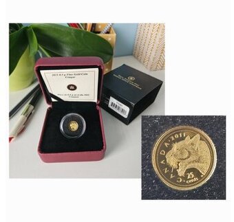 Kanadská 24 karatova zlatá Minca