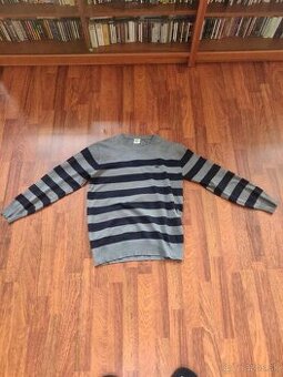 Pánský svetr Lacoste XL – pruhovaný, šedý / tmavě modrý - 1