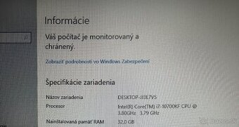 Výkonný herný PC set – RTX 3070 / 240 Hz monitor