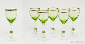 Zlatá Zuzana zelenej farby 5ks na víno výška 16 cm