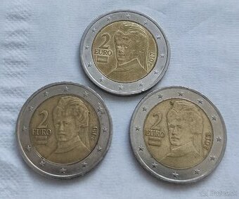 2 EUR Rakúsko, r. 2010, 2013, 2017