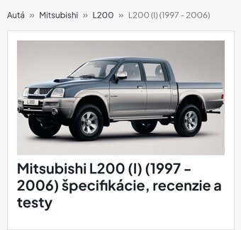 Mitsubishi L200 2,5 td 73 kw 1997 az 2006