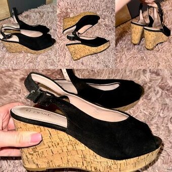 next stylove topanky-sandale na plnej platforme cierne