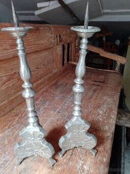 Neobarokové postriebrené svietniky