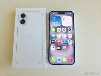 APPLE IPHONE 16 256GB WHITE TOP STAV BATERKA 100%