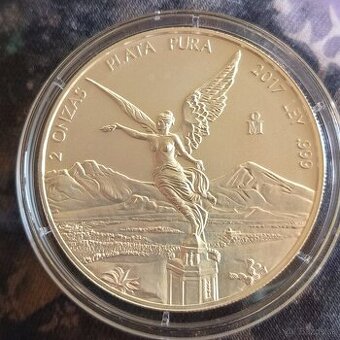Striebro 2 OZ Libertad 2017 Mexiko