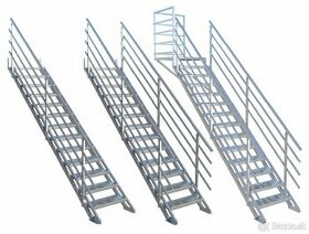 Exteriérové modulové kovové schody v pozinku