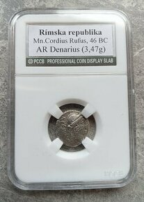 Rímska antická minca denarius Republika - Rufus 46 p.n.l. - 1