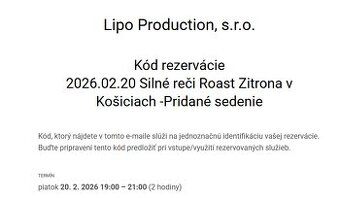 Listky - Roast Zitrona Košice (Silné reči)