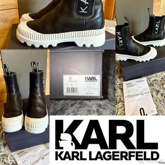 karl lagerfeld original kozene damske chelsea cizmy