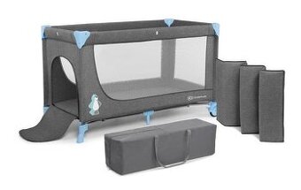 Detská cestovná postieľka Kinderkraft Joy sivomodra