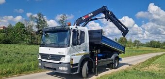 Mercedes Atego 1218 trojstranný sklápač s hydraulickou rukou