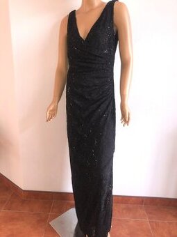 spoločenské plesove šaty M s flitrami a čipkou